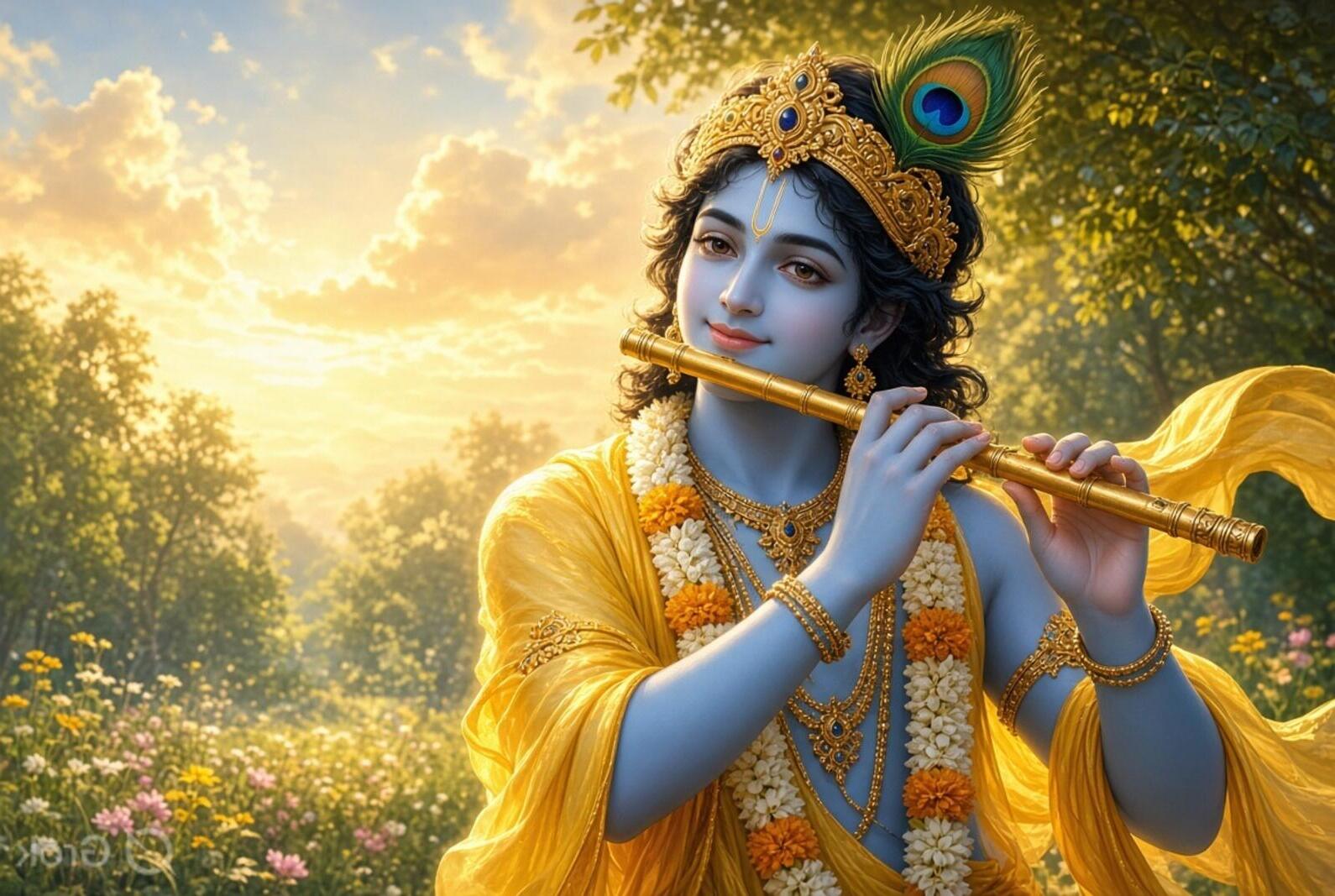 Shyam with the flute
